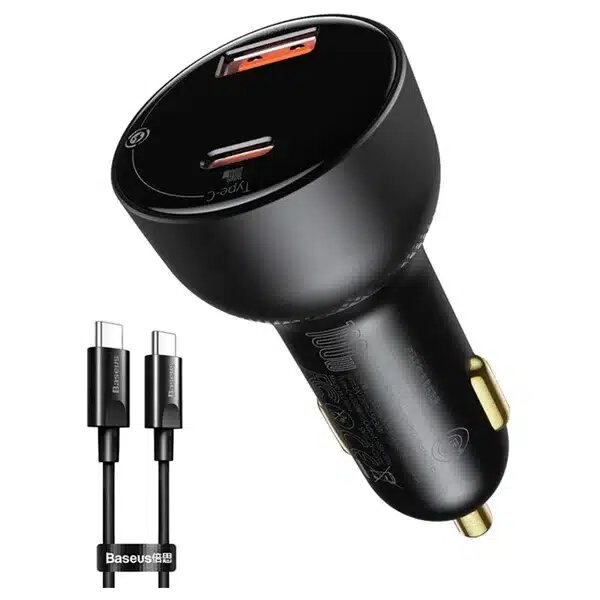 Baseus Superme Digital Display PPS Dual Quick Charger Car Charger Black