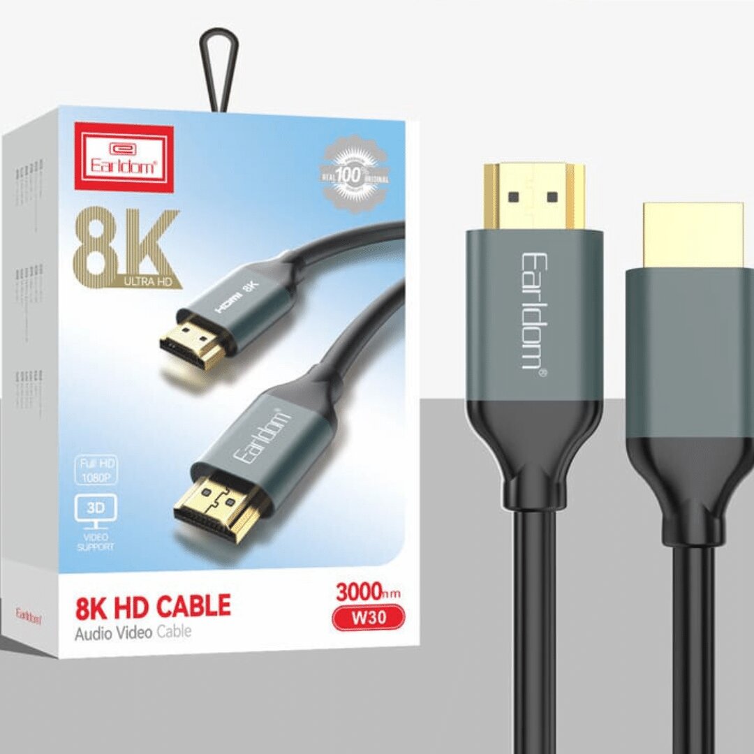Earldom Hdmi Cable 8K With Fiber Optic Cable 48GBps ET-W30 3M