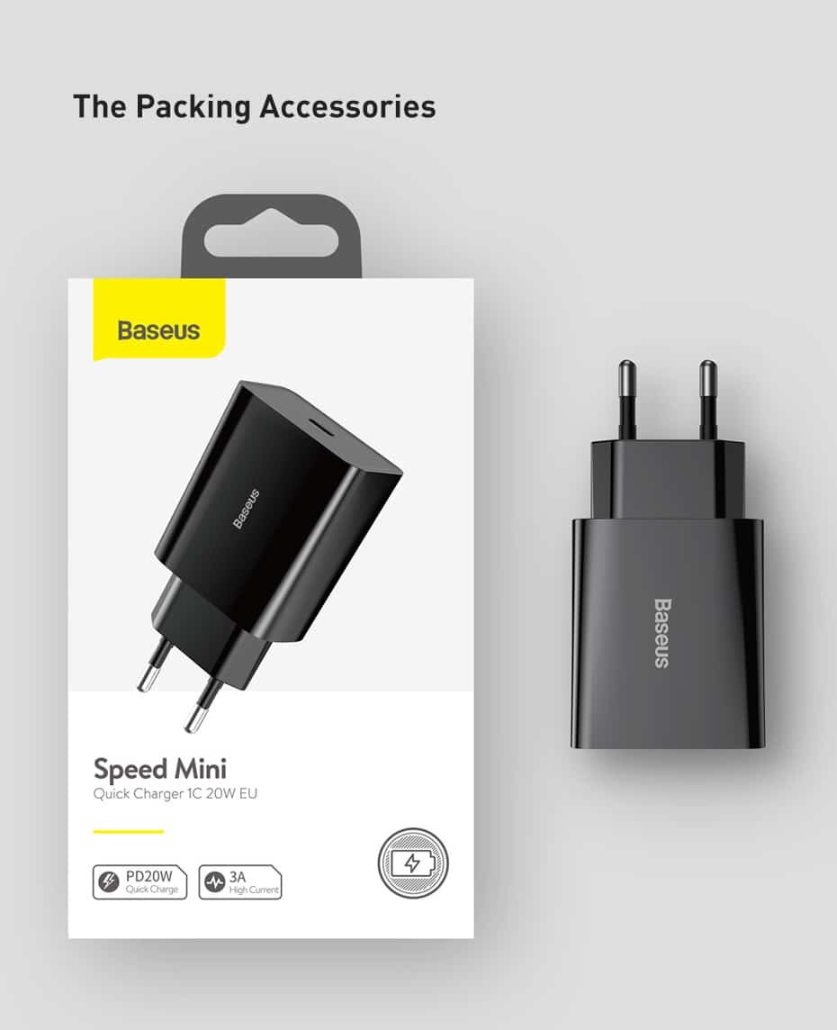 Baseus Speed Mini Quick Charger 1C 20W Eu 3A CCFS-SN01