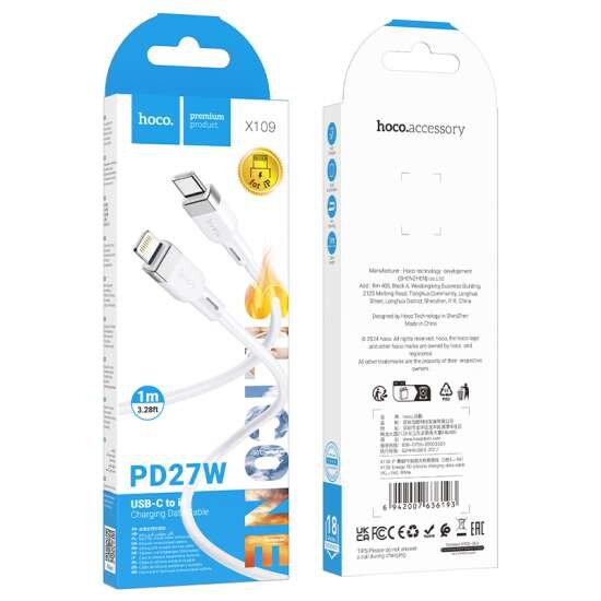 Hoco X109 Energy PD silicone charging data cable iP(L=1M) White