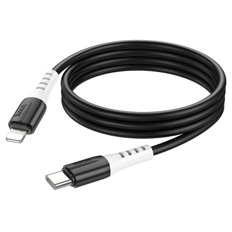 Hoco X82 iP PD silicone charging data cable Black