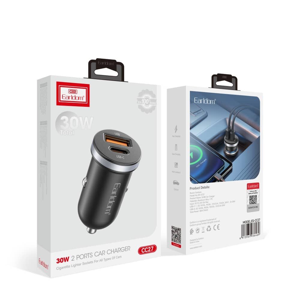 Earldom Adapter For Car 30W CC27