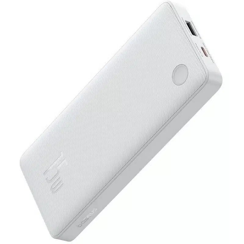 OS-Baseus Airpow Lite Power Bank 10000mAh 15W Moon White (With Simple Series Data Cable USB to Type-C 30cm White & Black)