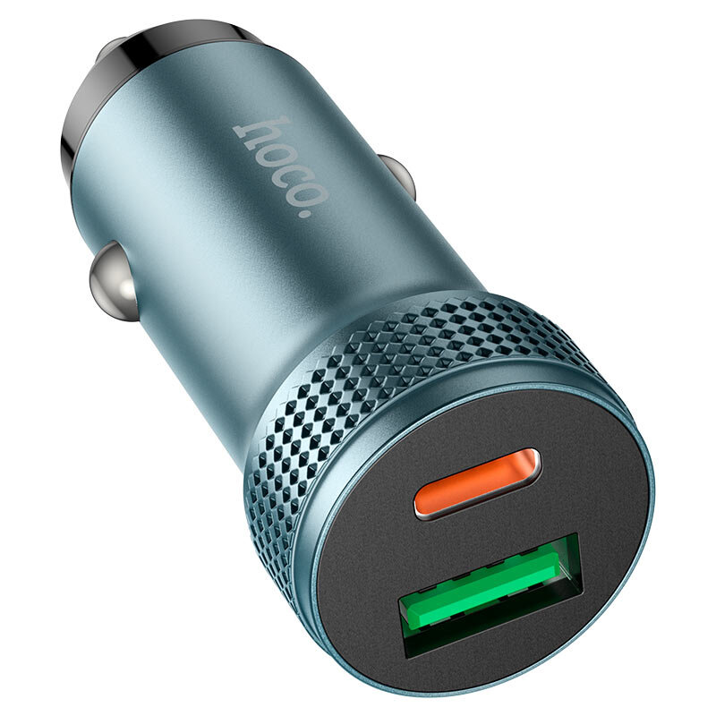 Hoco Z49B Level PD38W(1C1A) car charger metal gray