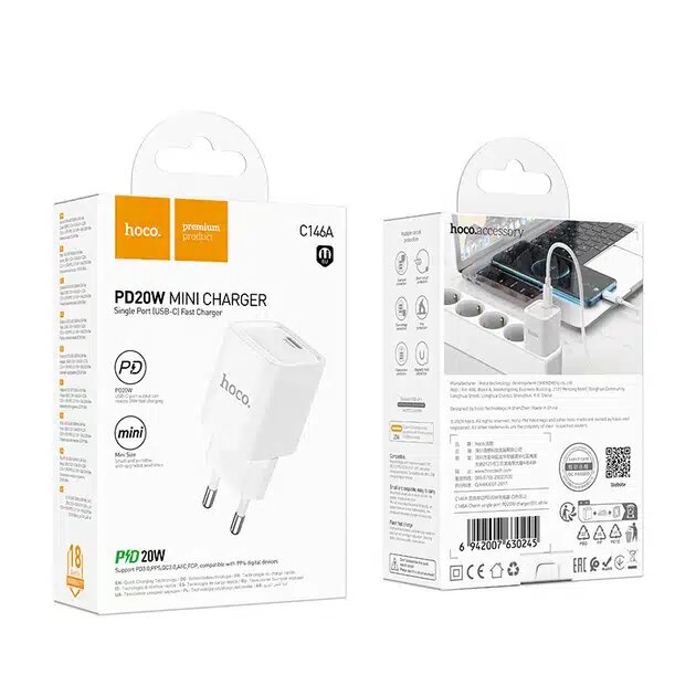 Hoco C146A Charm single port PD20W charger(EU)