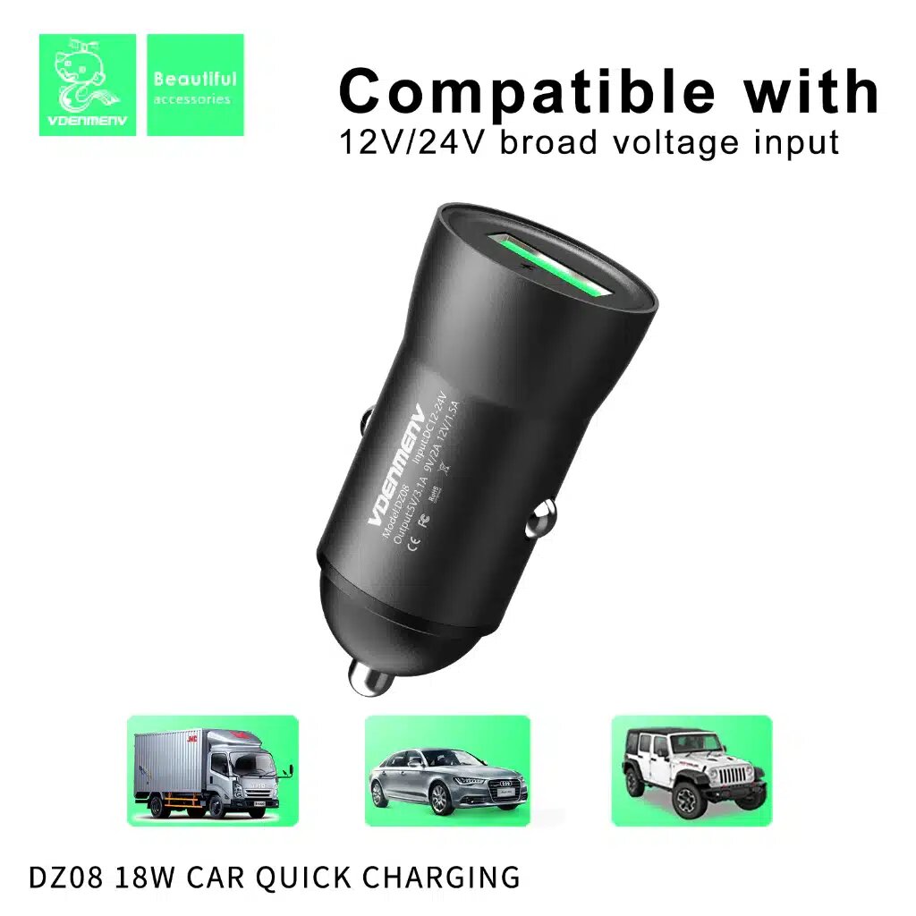 Vdenmenv Car Adapter QC 3.0 DZ08