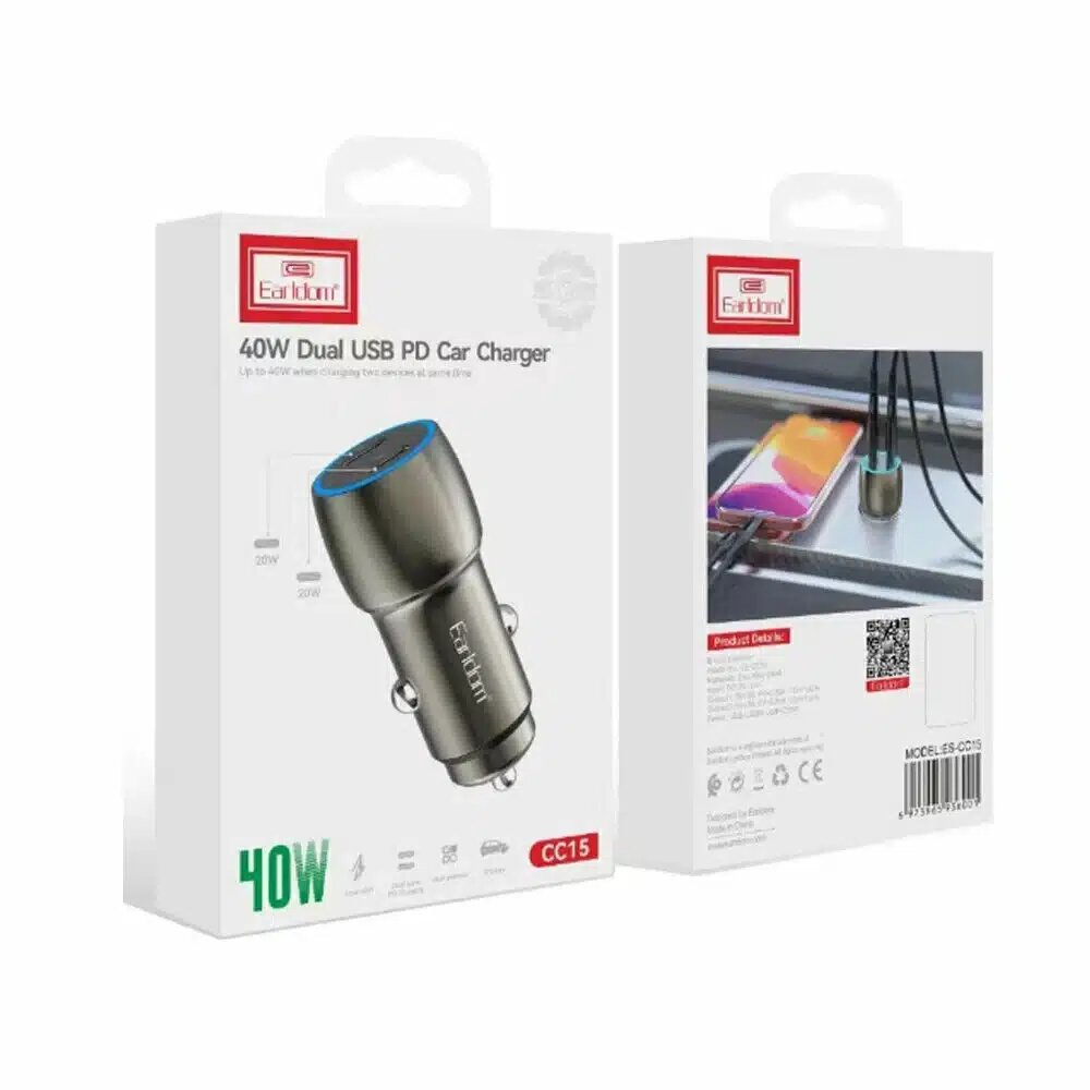 Earldom 40W Dual USB PD Car Charger CC15