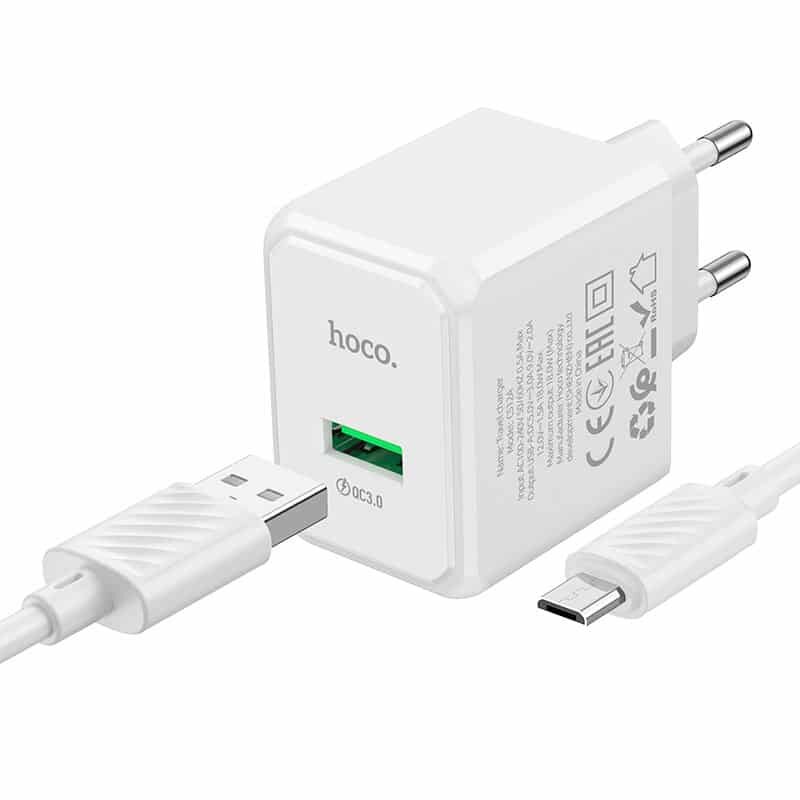 Hoco CS12A Ocean single port QC3.0 charger set(Micro)(EU)