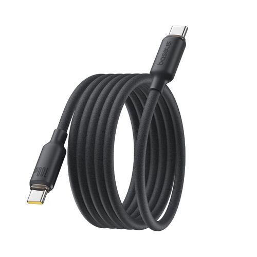 Baseus Foamed Silicone Pro Magnetic Fast Charging Data Cable USB-C to USB-C 100W Cosmic Black 1m