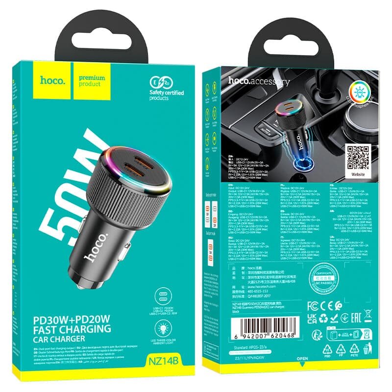 Hoco NZ14B Guerrero PD50W(2C) car charger