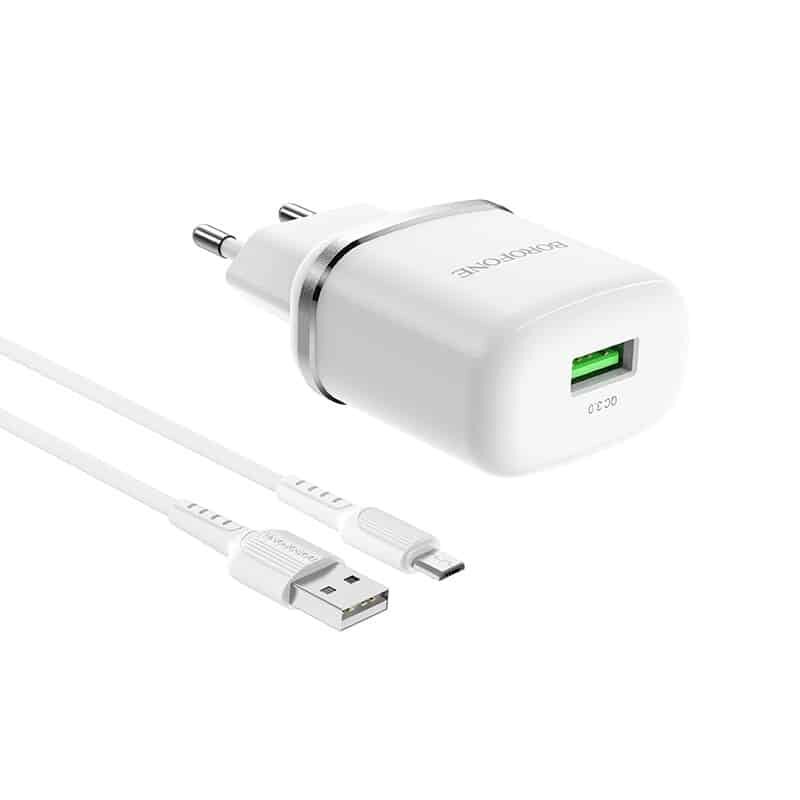 Borofone BA36A High speed single port QC3.0 charger set(Micro)(EU)