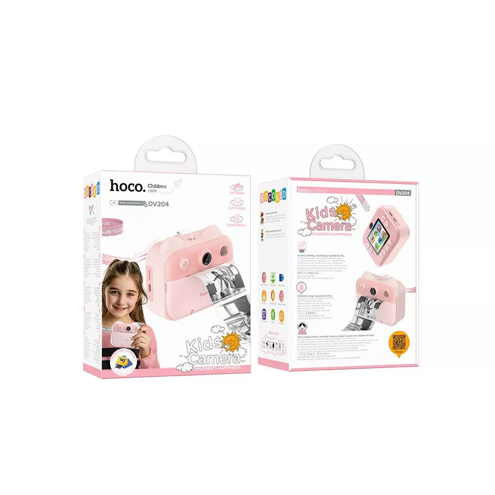 Hoco DV204 Dual-camera children printing camera Pink