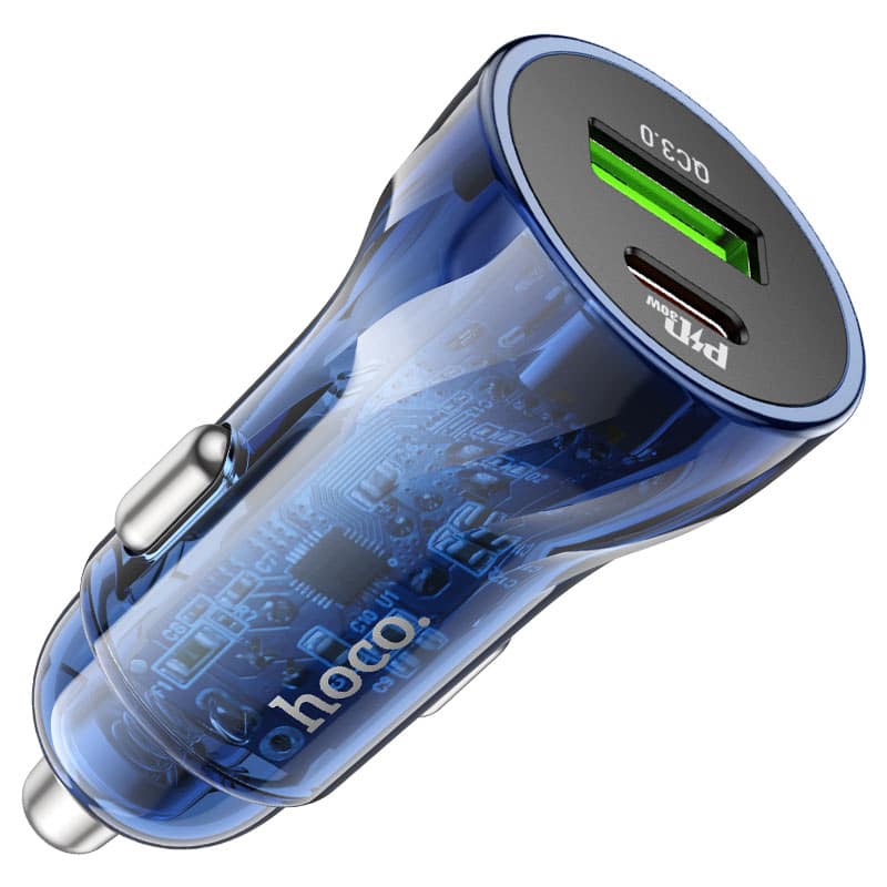 Hoco Z47A Transparent Discovery Edition dual port PD30W+QC3.0 car charger