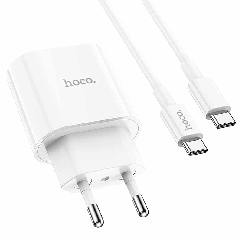 Hoco C94A Metro single port PD20W charger set(Type-C TO Type-C)(EU) white