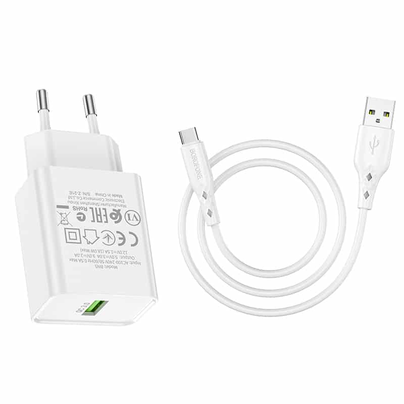 Borofone BN5 Sunlight single port QC3.0 charger set(Type-C)(EU)