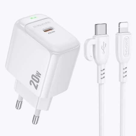 Borofone BAS43A Potential single-port PD20W charger set(C to iP)(EU)