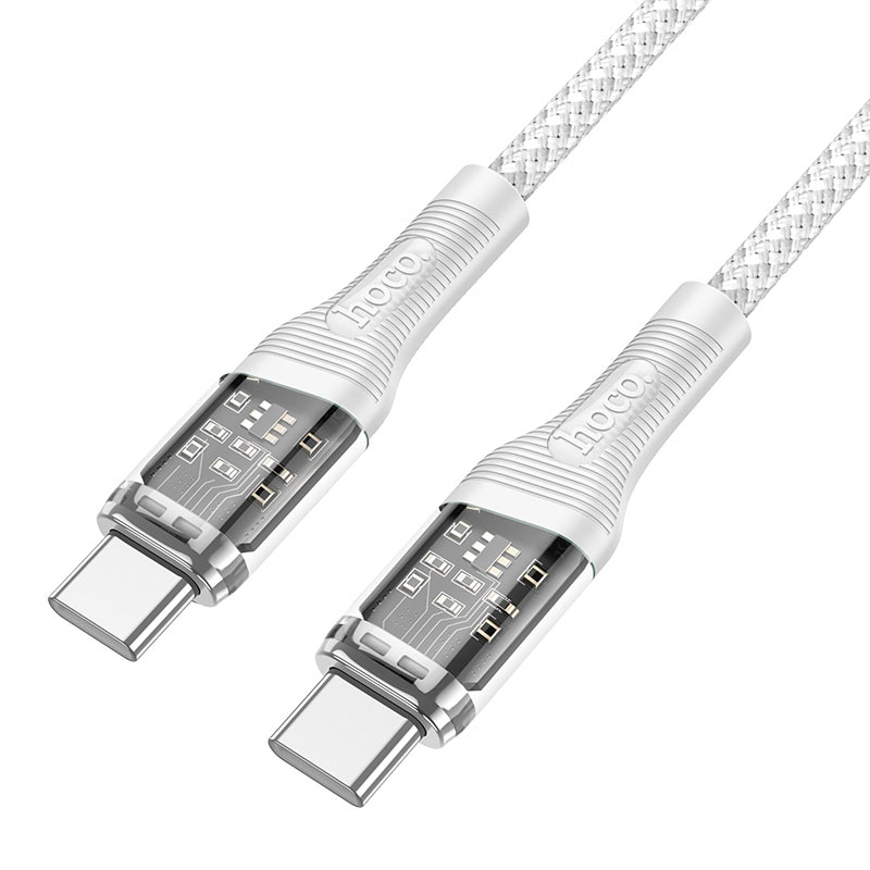 Hoco U111 Type-C to Type-C Transparent Discovery Edition 60W charging data cable