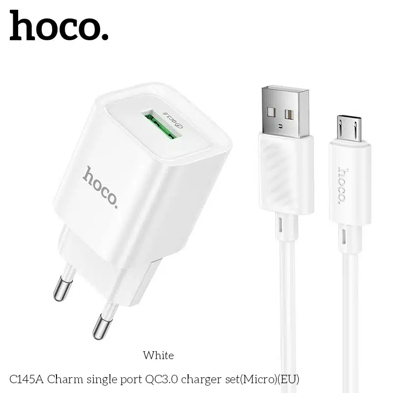 Hoco C145A Charm single port QC3.0 charger set(Micro)(EU)