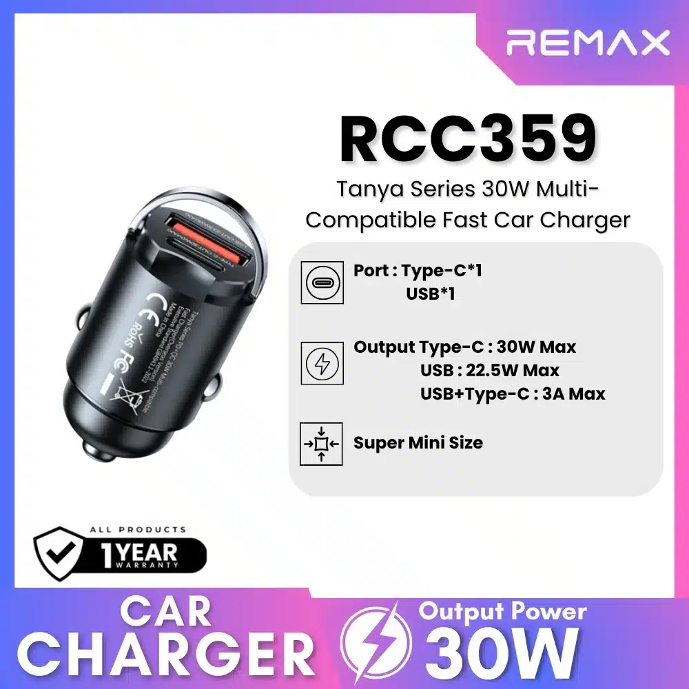 REMAX Tanya Series PD+QC 30W Multi-compatible Fast Charger RCC359